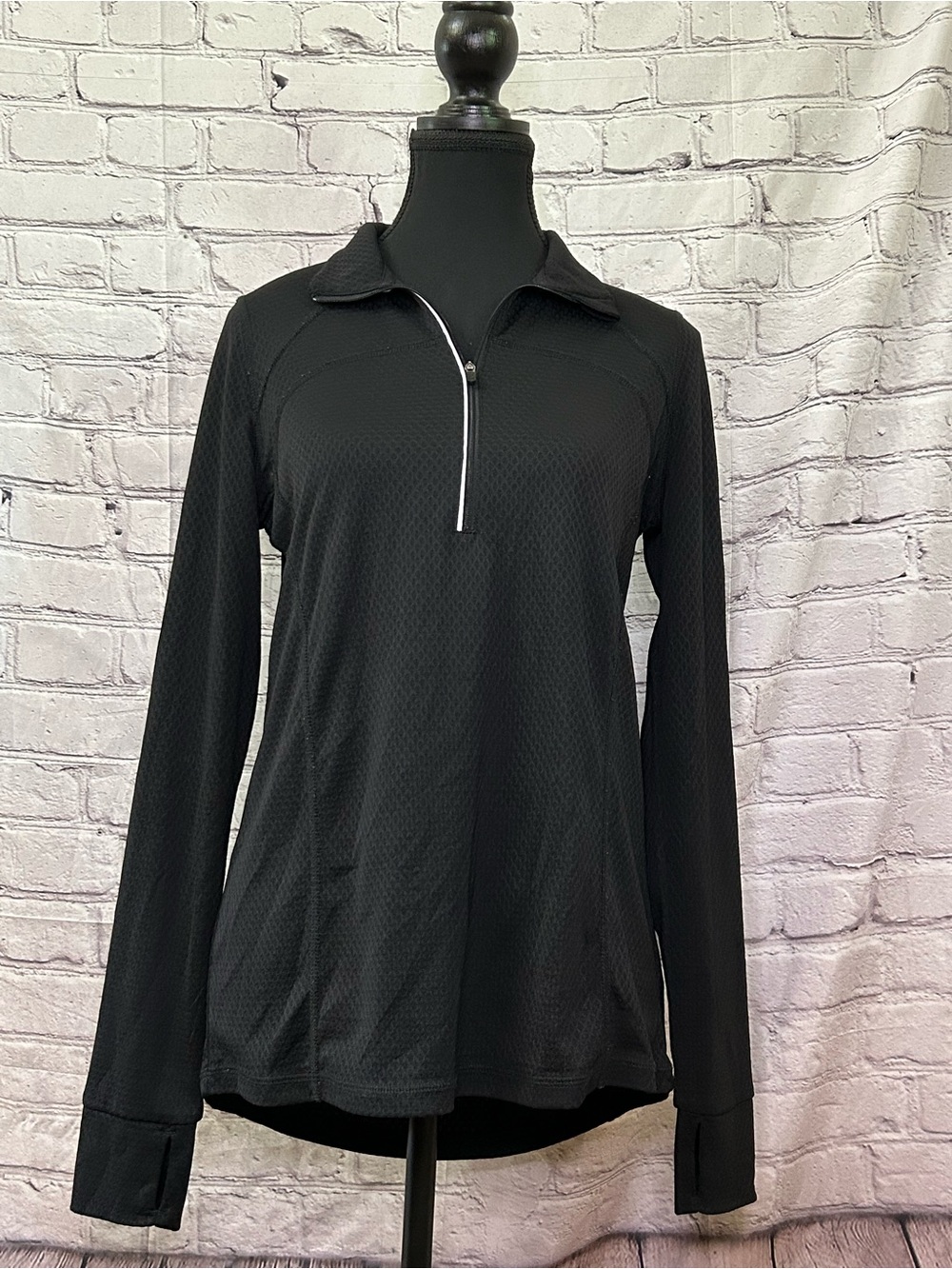 Xersion Black Long-Sleeve Half-Zip Pullover